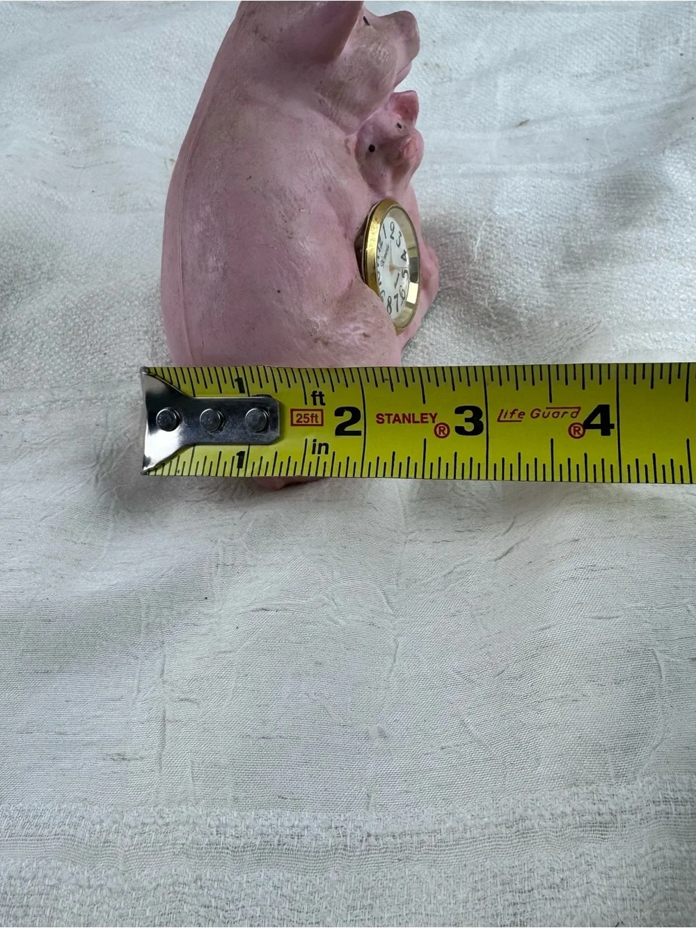 VTG Resin Pig & Piglet Quartz Clock 3.5 Inch Xanadu Japan Movement w/ battery